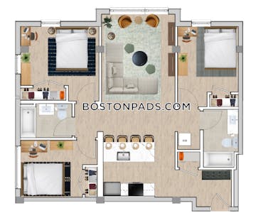 South End Apartment for rent 3 Bedrooms 2 Baths Boston - $5,400